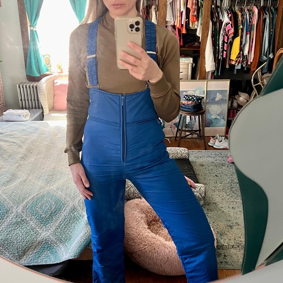 Vintage 80s Blue Ski Snow Bib Overalls by Stowe / Women's Small - Picture 12 of 12